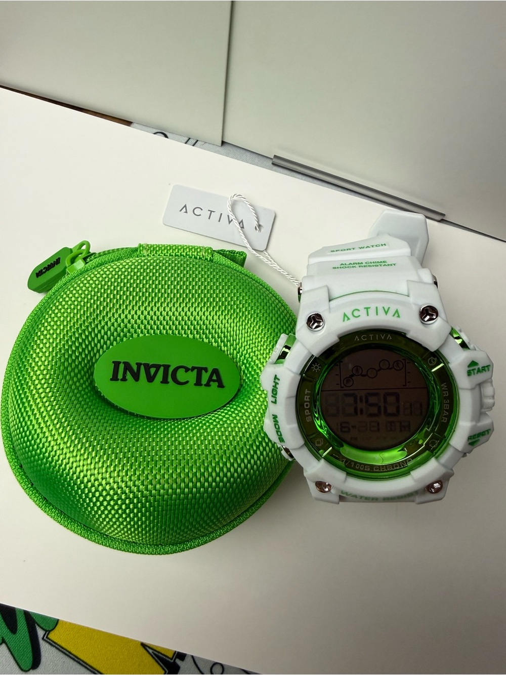 Invicta Activa Digital Sport Watch - White and Green
